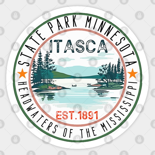 mississippi river,Funny Itasca State Park Minnesota Vintage Travel Decal Sticker by masterpiecesai